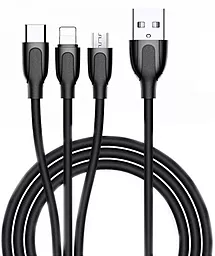 USB Кабель Joyroom S-M355 3-in-1 USB to Type-C/Lightning/micro USB сable black