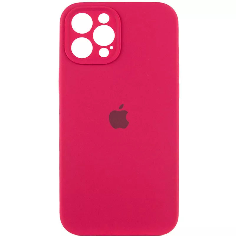 Чехол Silicone Case Full Camera для Apple iPhone 12 Pro Max Rose Red - фото 1
