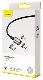 Кабель USB Baseus Zinc Magnetic 3-in-1 USB to Type-C/Lightning/micro USB сable black (TZCAXC-A01) - миниатюра 4