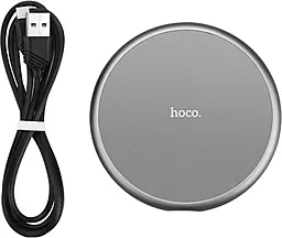 Беспроводное (индукционное) зарядное устройство Hoco CW3A Round wireless charger metal gray
