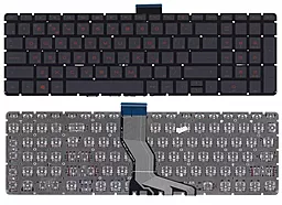 Клавіатура для ноутбуку HP Pavilion 15-ab з червоним підсвічуванням Black