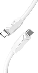 Кабель XO NBQ233B USB Type-C - Type-C 60w 3a 1м PD cable White - фото Кабель XO NBQ233B USB Type-C - Type-C 60w 3a 1м PD cable White