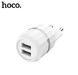 Сетевое зарядное устройство Hoco C41A Wisdom 2USB + micro USB Cable White - миниатюра 6