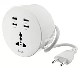 Сетевое зарядное устройство Hoco C17 JunNa 2.4a 4xUSB-A ports charger white