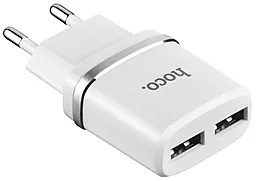 Сетевое зарядное устройство Hoco С12 Charger 2USB + micro USB Cable White - миниатюра 2