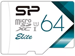 Карта памяти Silicon Power microSDXC 64GB Elite Class 10 UHS-1 U1 (SP064GBSTXBU1V21)