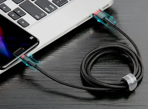 Кабель Baseus Cafule USB-A - micro USB 12w 2.4a 3м cable Black/Red (CAMKLF-H91) - фото 8