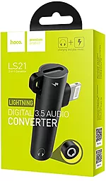 Аудио-переходник Hoco LS21 Lightning & 3.5mm Black - миниатюра 3