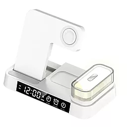 Бездротовий (індукційний) зарядний пристрій EasyLife JJT-A37 5-in-1 + lamp/alarm clock 30w fast charger white