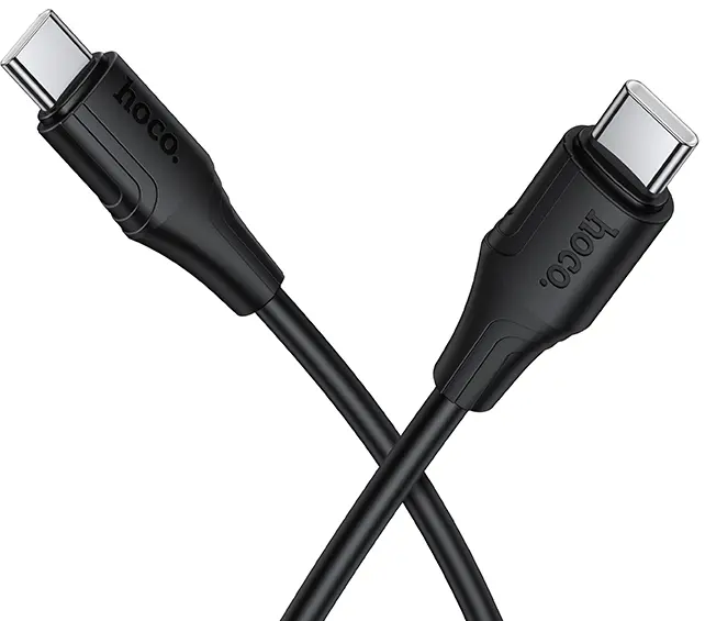 Кабель Hoco X124 USB Type-C - Type-C 60w 3a 1м PD cable Black - фото 1