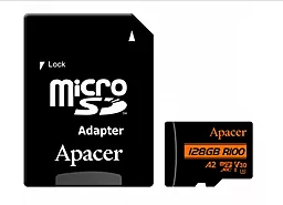 Карта памяти Apacer 128 GB microSDXC UHS-I U3 V30 A2 + SD-adapter (AP128GMCSX10U8-R)