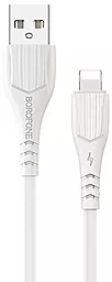 Кабель Borofone BX37 USB-A - Lightning 12w 2.4a 1м cable White - фото Кабель Borofone BX37 USB-A - Lightning 12w 2.4a 1м cable White
