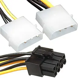 Шлейф (Кабель) EasyLife 8 pin- 2x PCI-E (Molex), 0.15м - фото Шлейф (Кабель) EasyLife 8 pin- 2x PCI-E (Molex), 0.15м