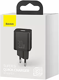 Сетевое зарядное устройство с быстрой зарядкой Baseus Super Si 30w PD USB-C home charger black (CCSUP-J01) - миниатюра 7