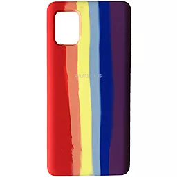 Чехол Epik Silicone Cover Full Rainbow для Samsung Galaxy A31 Красный / Фиолетовый