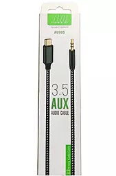 Аудио кабель PROFIT AU905 Aux mini Jack 3.5 mm - USB Type-C M/M Cable 1 м black