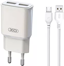 Сетевое зарядное устройство XO L92C 2.4a 2xUSB-A ports charger + micro USB cable white - фото Сетевое зарядное устройство XO L92C 2.4a 2xUSB-A ports charger + micro USB cable white