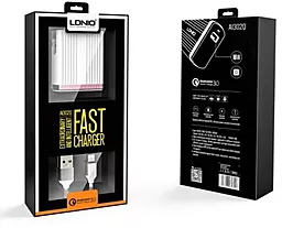 Сетевое зарядное устройство с быстрой зарядкой LDNio A1302Q Wall Charger QC3.0 18W + Micro USB Cable - миниатюра 4