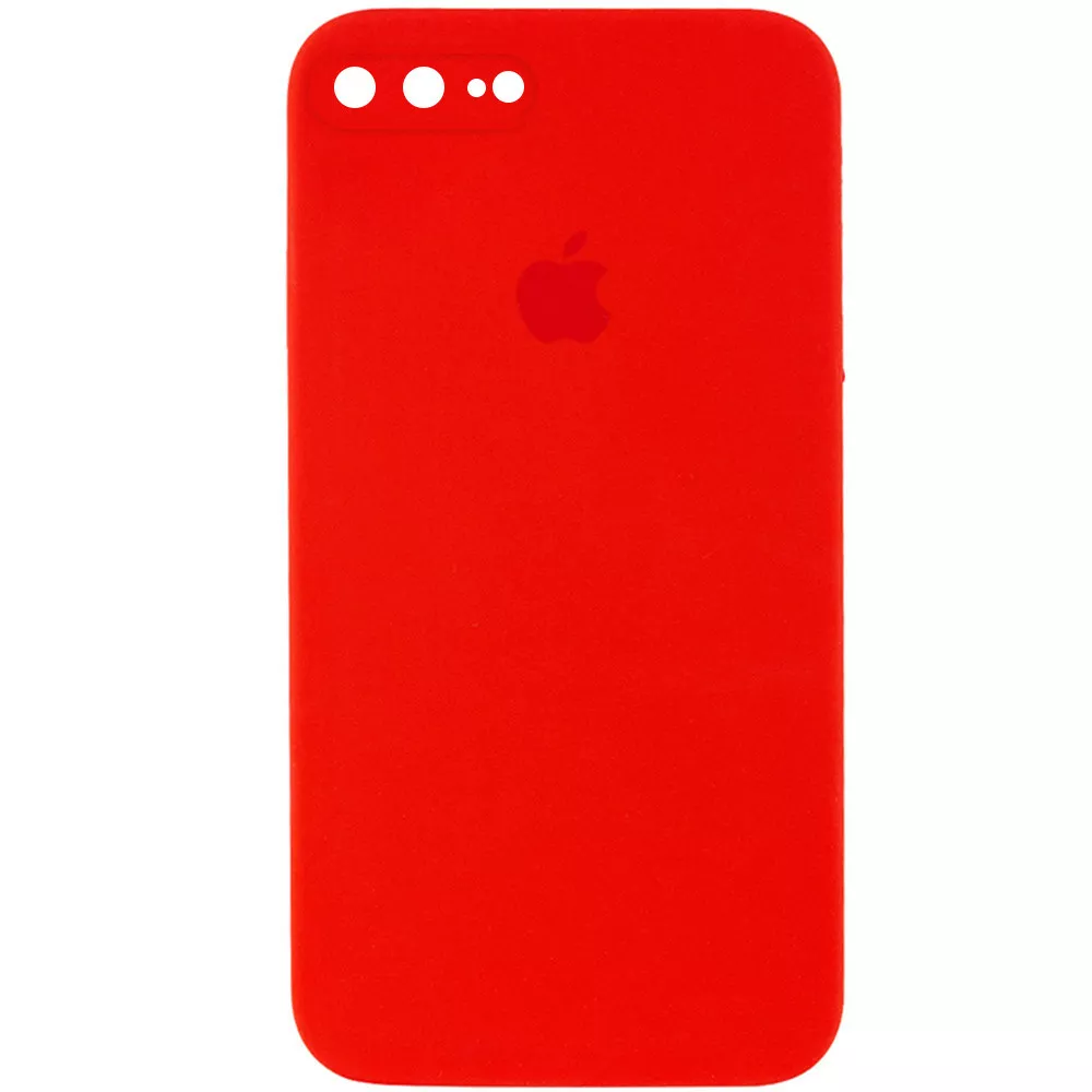 Чохол Silicone Case Full Camera Square для Apple iPhone 7 Plus, iPhone 8 Plus Red - фото 1
