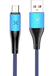USB Кабель SkyDolphin S49V LED Aluminium Alloy micro USB Cable Blue (USB-000570)
