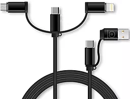 Кабель USB WUW X105 25w 5a 5-in-1 USB-C+A to Type-C/Lightning/micro USB cable black - миниатюра 2