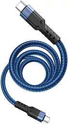 Кабель Hoco U110 USB Type-C - Type-C 60w 3a 1.2м PD cable Blue - мініатюра 3 Кабель Hoco U110 USB Type-C - Type-C 60w 3a 1.2м PD cable Blue - мініатюра 3