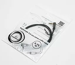 Аудіо кабель Cablexpert AUX mini Jack 3.5mm M/M Cable 0.75 м black (CCAP-444L-0.75M) - мініатюра 3