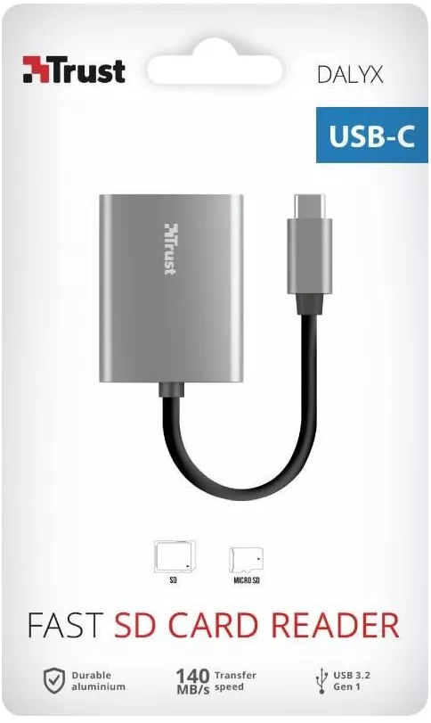 Картридер Trust Dalyx Fast Type-C grey - фото 6