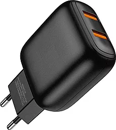 Сетевое зарядное устройство Jellico C33 12W 2.4A 2xUSB-A + micro USB Сable black - миниатюра 3
