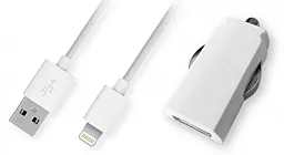 Автомобильное зарядное устройство Global MSH-SC-031 + USB Lightning Cable For iPhone 4 White