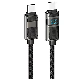 Кабель Hoco U137 USB Type-C - Type-C 60w 3a 1.2м PD cable Black - фото Кабель Hoco U137 USB Type-C - Type-C 60w 3a 1.2м PD cable Black