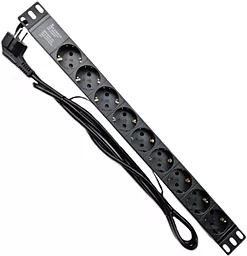 Мережевий фільтр (подовжувач) EServer 1U 19" 9 розеток 10А 1.8м чорний (WT-2260B-GER) - фото Мережевий фільтр (подовжувач) EServer 1U 19" 9 розеток 10А 1.8м чорний (WT-2260B-GER)