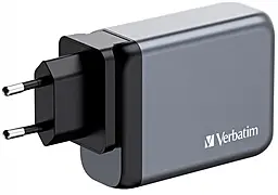 Сетевое зарядное устройство Verbatim 140w GaN PD 3xUSB-C/UBS-A port charger Gray (32203) - фото Сетевое зарядное устройство Verbatim 140w GaN PD 3xUSB-C/UBS-A port charger Gray (32203)