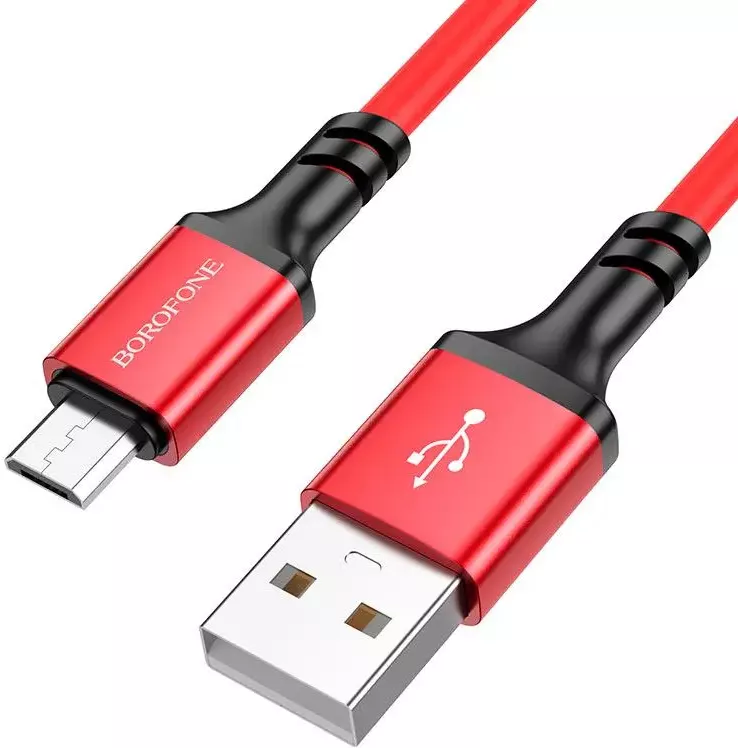 Кабель Borofone BX83 Famous USB-A - micro USB 12w 2.4a 1м cable Red - фото 1