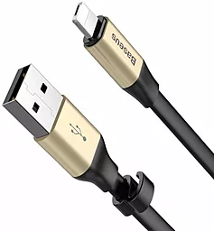 Кабель USB Baseus Portable 2-in-1 USB to micro USB/Lightning cable gold (CALMBJ-A01) - миниатюра 2