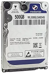 Жесткий диск для ноутбука Mediamax 500 GB 2.5 (WL500GLSA854G_)