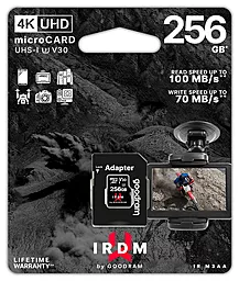 Карта пам'яті GooDRam microSDXC 256GB IRDM Class 10 UHS-I U3 V30 + SD-адаптер (IR-M3AA-2560R12) - фото Карта пам'яті GooDRam microSDXC 256GB IRDM Class 10 UHS-I U3 V30 + SD-адаптер (IR-M3AA-2560R12)