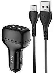 Автомобильное зарядное устройство Hoco Z36 2.4a 2xUSB-A ports car charger + micro USB cable black - фото Автомобильное зарядное устройство Hoco Z36 2.4a 2xUSB-A ports car charger + micro USB cable black