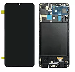 Дисплей Samsung Galaxy A20 A205 з тачскріном і рамкою, оригінал, Black