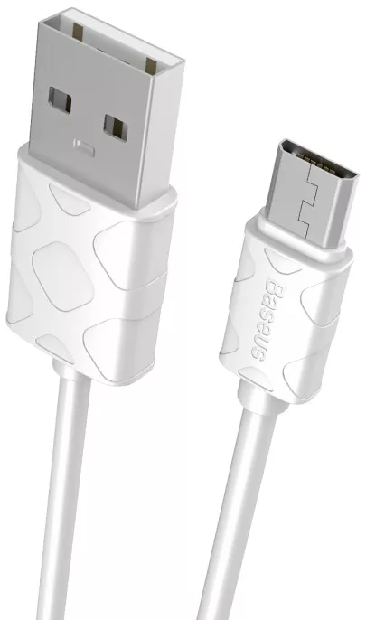 Кабель Baseus Yaven USB-A - micro USB 12w 2.4a 1м cable White (CAMUN-02) - фото 2