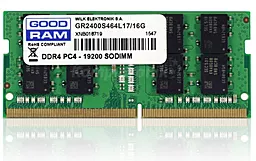 Оперативная память для ноутбука GooDRam 16GB SoDIMM DDR4 2400 MHz (GR2400S464L17/16G)