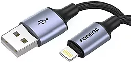 Кабель USB Foneng X95 12w 3a 1.2m Lightning cable  black (X95-CA-IP)