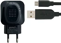 Мережевий зарядний пристрій Grand HC-03 15.5W 3.1A 2xUSB-A + micro USB Cable Black - мініатюра 2