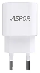 Сетевое зарядное устройство Aspor A818 Plus 2.4a home charger white - фото Сетевое зарядное устройство Aspor A818 Plus 2.4a home charger white