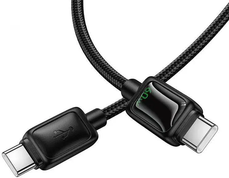 Кабель Hoco U146 USB Type-C - Type-C 60w 3a 1.2м cable black - фото 3