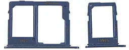 Держатель (лоток) Сим карты Samsung Galaxy A6 A600 / Galaxy A6 Plus A605 и карты памяти Dual SIM, комплект 2 шт. Blue