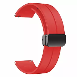 Сменный ремешок для умных часов Silicone Magic Lock 20 mm Red