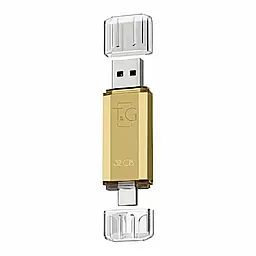 Флешка T&G 32gb 009 Golden - фото Флешка T&G 32gb 009 Golden
