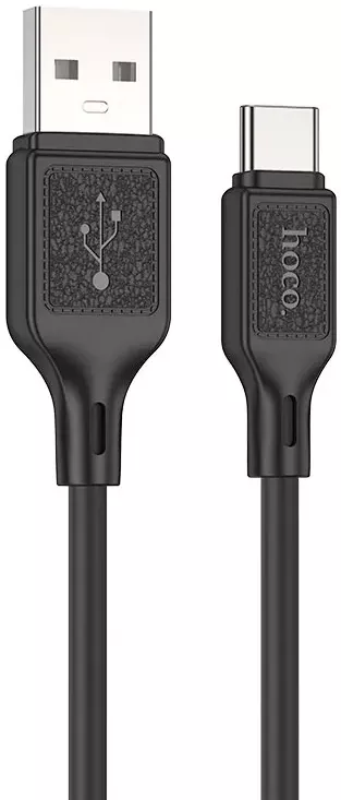 Кабель Hoco X90 Cool Silicone USB-A - Type-C 15w 3a 1м cable Black - фото 1