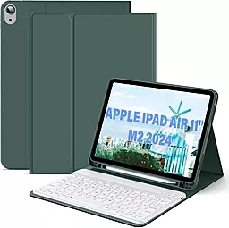 Чехол для планшета BeCover с безпроводной клавиатурой для Apple iPad Air 11" M2 2024 Dark Green (711395) - фото Чехол для планшета BeCover с безпроводной клавиатурой для Apple iPad Air 11" M2 2024 Dark Green (711395)